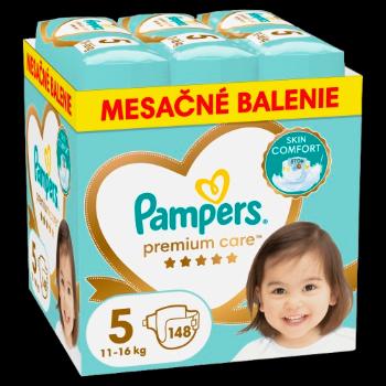 PAMPERS Plienky jednorázové Premium Care veľ. 5 (11-16 kg) - mesačné balenie 148 ks