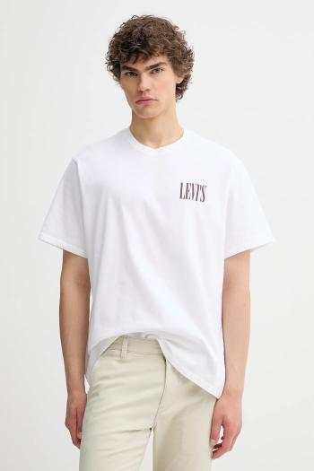 Bavlnené tričko Levi's SS RELAXED FIT TEE pánske, biela farba, s potlačou, 16143