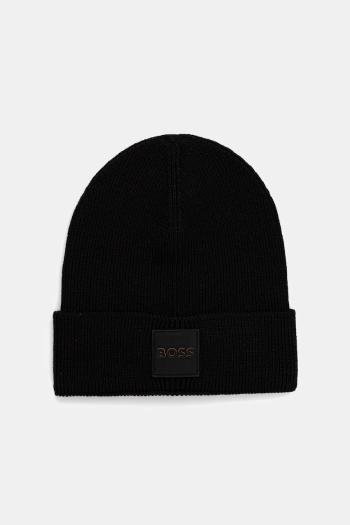 Vlnená čiapka BOSS Orange čierna farba, 50546155