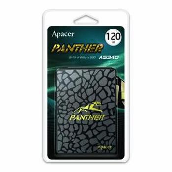 SSD Interná Apacer AS340, AP120GAS340G-1, 120GB, černý, Panther, 2.5", 550 MB/SR, SATA III, 500 MB/SW