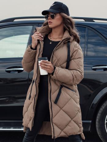 Dámska oversize bunda MELODY tmavo béžová Dstreet TY4562