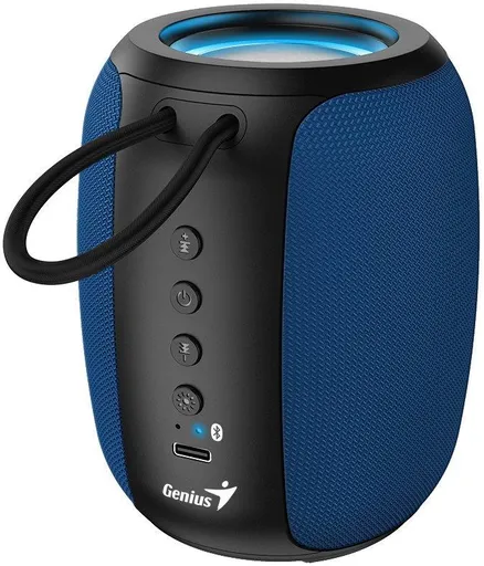 Genius SP-915BT Reproduktor, bezdrôtový, Bluetooth, 5W, LED podsv., USB-C, výdrž až 6 hod., mikrofón, podpora Copilot, modrá-čierna