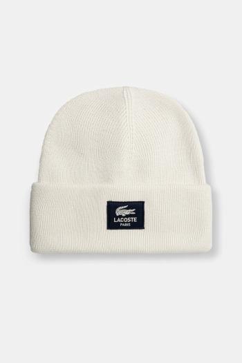 Čiapka Lacoste béžová farba, z hrubej pleteniny, RB3046