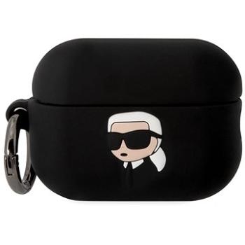 Karl Lagerfeld 3D Logo NFT Karl Head Silikónové Puzdro na Airpods Pro 2 Black (KLAP2RUNIKK)