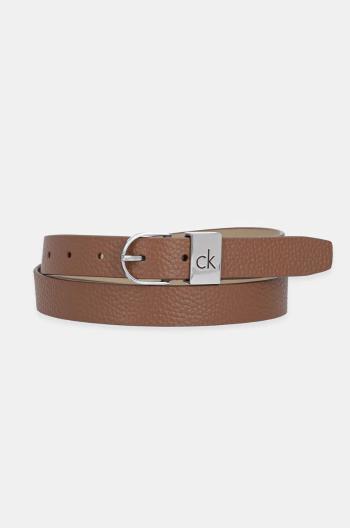 Kožený opasok Calvin Klein dámsky, hnedá farba, K60K612856