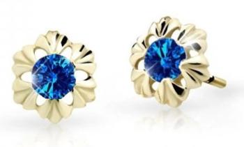 Cutie Jewellery Zlaté detské náušnice C2213-30-X-1 modrá