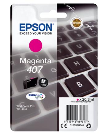 Epson 407 C13T07U340 purpurová (magenta) originálna cartridge