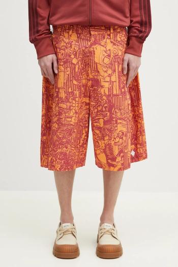 Bavlnené šortky Marcelo Burlon Aop Mech Pajama Shorts Orange Burgundy pánske, oranžová farba, CMCB00AS25FAB0012028