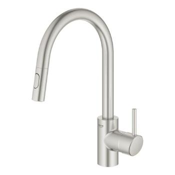 Drezová batéria GROHE Concetto New s vyťahovacou sprškou supersteel 31483DC2