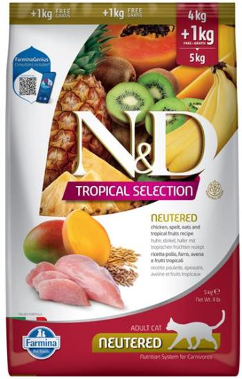 Farmina N&D cat TROPICAL SELECTION (AG) adult neutered, chicken granule pre mačky 4+1kg