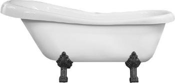 MEXEN/S - Retro voľne stojaca vaňa 170x75 cm biela, nohy čierna , sifón chrom 53251707500-70