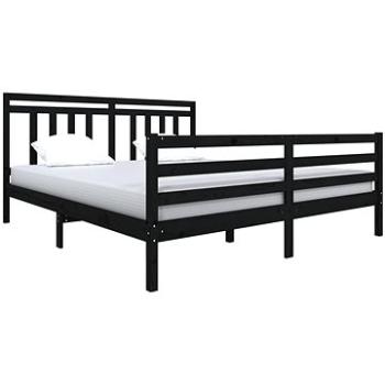 Rám postele čierny masívne drevo 180 × 200 cm Super King, 3100673