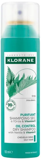 KLORANE Suchý šampón so žihľavou & vitamínom E na mastné vlasy 150ml