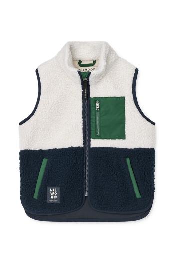 Detská vesta Liewood Vada Pile vest tmavomodrá farba, LW14942