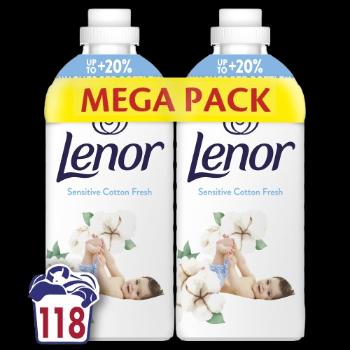 LENOR Aviváž, Sensitive Cotton Fresh, 118 praní, 2 x 1239 ml