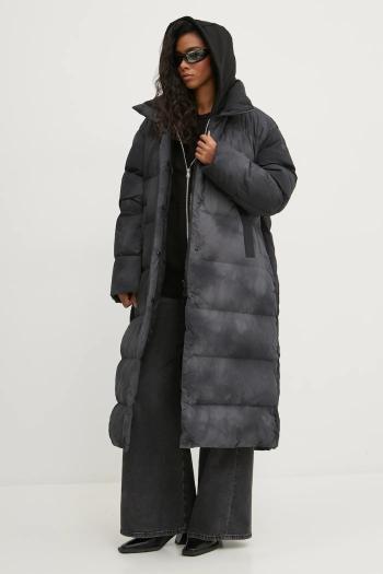 Páperová bunda Diesel W-RAVEEL-LONG-FEM dámska, šedá farba, zimná, A14658.0CBCS