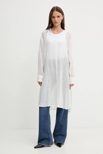 Šaty Sisley biela farba, mini, oversize, 5XJZLQ096