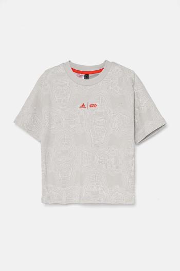 Detské tričko adidas J SW ZNE T šedá farba, vzorovaný, IW0647