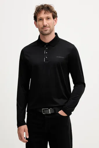 Bavlnené tričko s dlhým rukávom Karl Lagerfeld