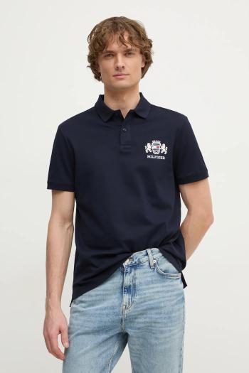 Bavlnené polo tričko Tommy Hilfiger tmavomodrá farba, s nášivkou, MW0MW37516