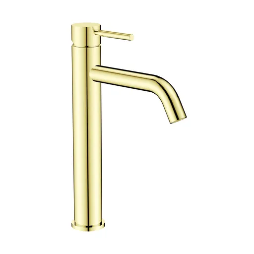 BESCO - Vysoká stojanková umývadlová batéria VEO I zlatá lesklá BABUVIJZ