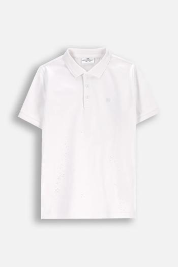 Detská bavlnená polokošeľa Coccodrillo biela farba, jednofarebná, BACK TO SCHOOL BOY