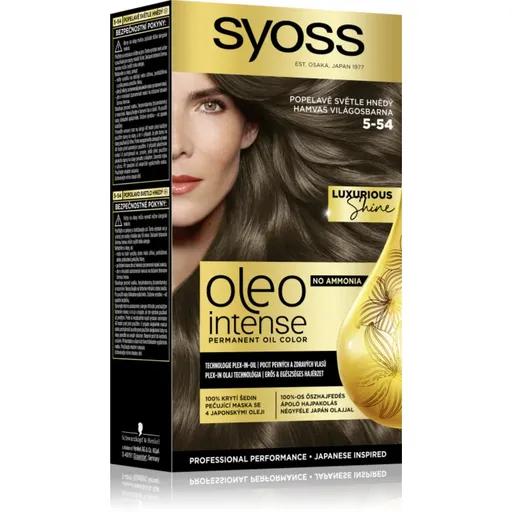 Syoss Oleo Intense permanentná farba na vlasy s olejom odtieň 5-54 Ashy Light Brown 1 ks