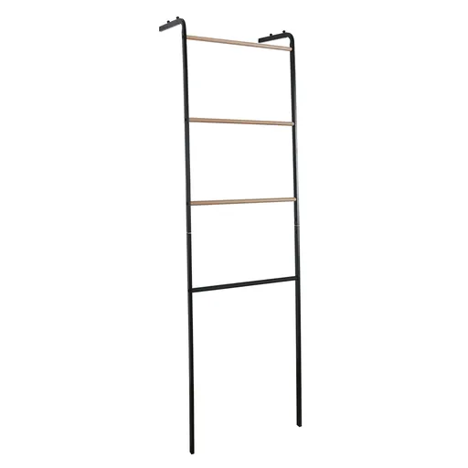 BUBY rebríkový vešiak na kabáty, kovový, čierny