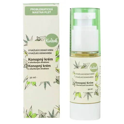 KVITOK Denný konopný krém s uhorkovým extraktom 30 ml
