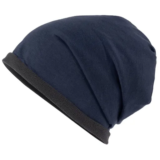 Myrtle Beach (Daiber) Čiapka Single Beanie MB7131 - Tmavomodrá / tmavošedá