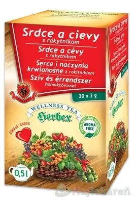 HERBEX Srdce a cievy s rakytníkom, 20x3 g