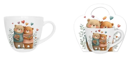 DUO - Hrnček 460ml BEARS 2, porcelán