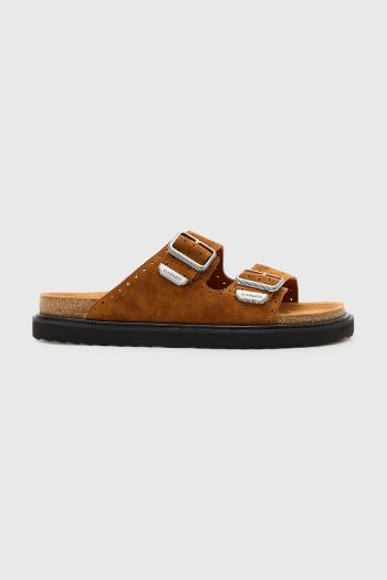 Semišové šľapky AllSaints Randal Sandal hnedá farba, M002FC