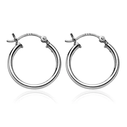 Strieborné kruhové náušnice 925 - hladký jednoduchý povrch, 20 mm