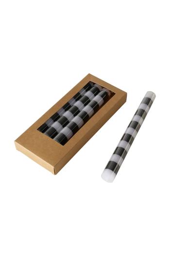 Sada sviečok Boltze Stripy 20 cm 4-pak čierna farba