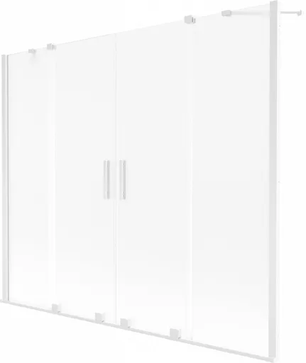 MEXEN/S - Velar Duo dvojkrídlová posuvná vaňová zástena 180 x 150, dekor, biela 896-180-000-32-20