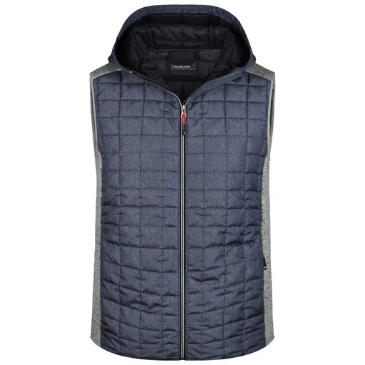 James & Nicholson (Daiber) Pánska prešívaná vesta JN768 - Svetlošedý melír / antracitový melír | L