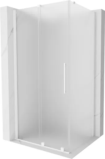 MEXEN/S - Velár sprchovací kút, posuvné dvere 140 x 90, dekor, biela 871-140-090-31-20