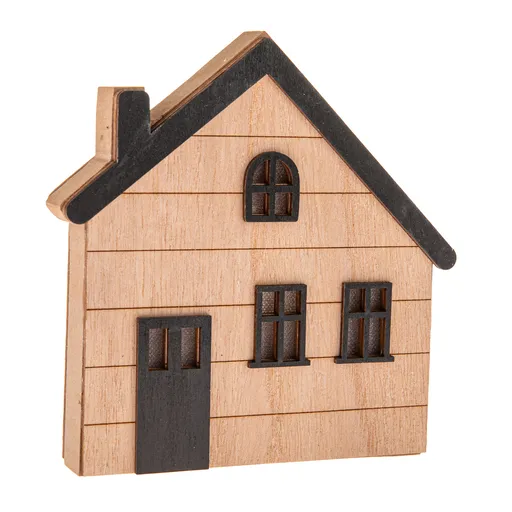 Drevený svietiaci domček na zavesenie/na postavenie, 15 x 15 x 3 cm