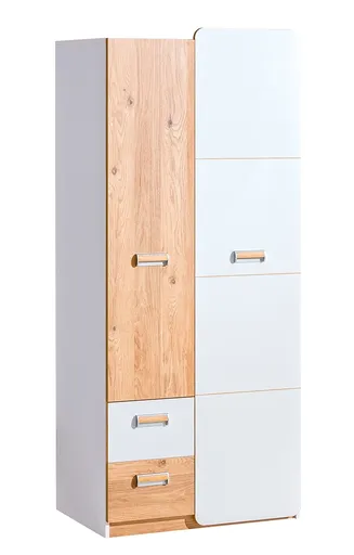 Dolmar Šatníková skriňa  CORNETO L1 Farba: Biely briliant / dub nash