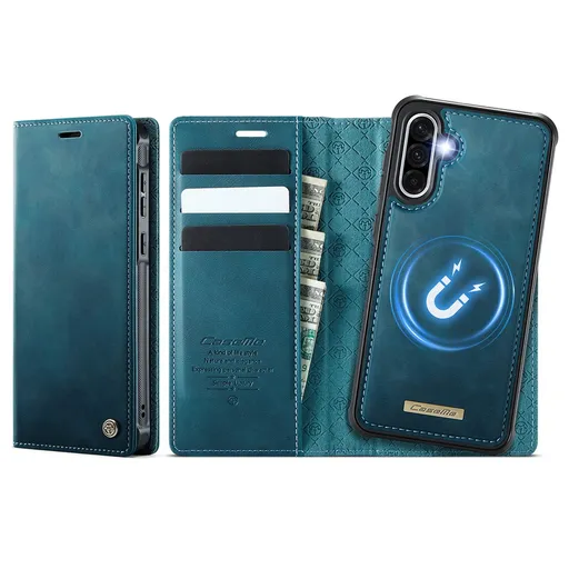 CASEME C49 Peňaženkový kryt 2v1 pre Samsung Galaxy A56 modrý