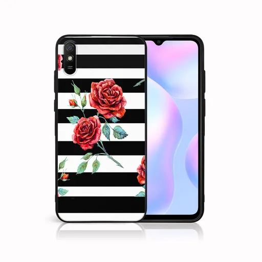 MY ART Silikónový obal Xiaomi Redmi 9A / 9AT BLACK and WHITE (034)