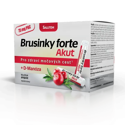 SALUTEM Brusnice forte akut + D-Manóza 10 ampuliek