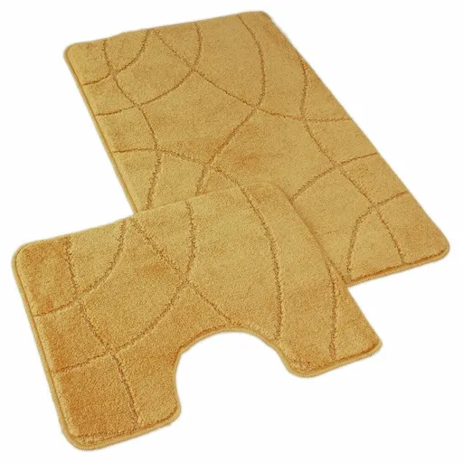 Kvalitex Súprava kúpeľňových predložiek Labyrint zlatá, 60 x 100 cm, 60 x 50 cm