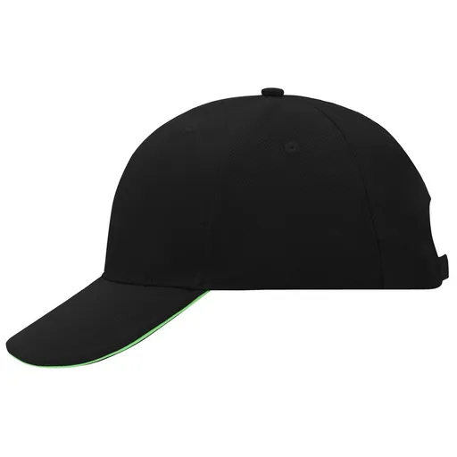 Myrtle Beach (Daiber) Reklamná šiltovka 6 panelová sandwich MB024 - Čierna / limetková | uni