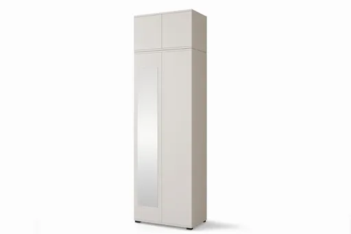 ArtPK Šatníková skriňa BIANCO so zrkadlom a nadstavcom | cashmere