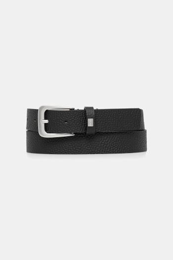 Kožený opasok Tommy Jeans čierna farba, AW0AW17586