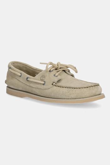 Semišové mokasíny Timberland Classic Boat zelená farba, TB0A4187EVV1