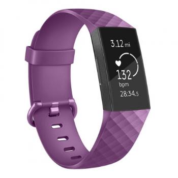 BStrap Silicone Diamond (Small) remienok na Fitbit Charge 3 / 4, purple (SFI008C08)