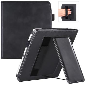 LEATHER Zaklápacie puzdro pre PocketBook 700 Era čierne